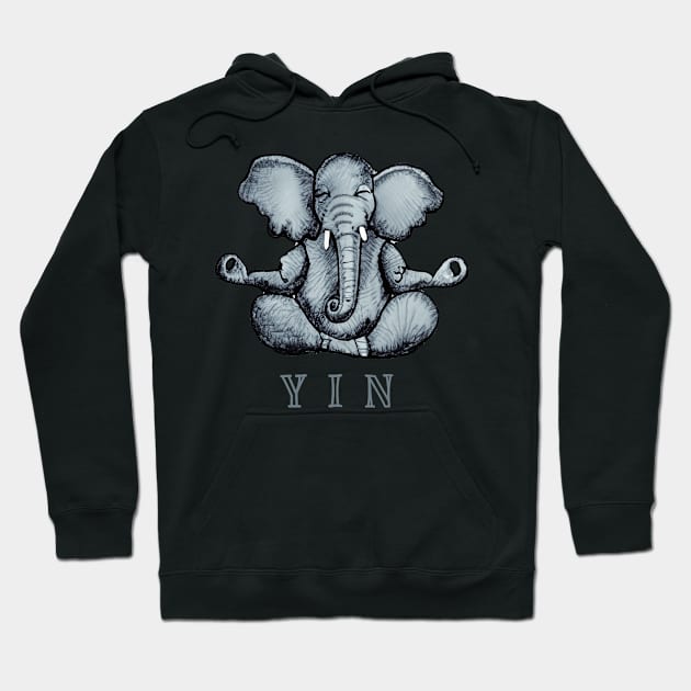 Yin Yoga Elephant Hoodie by TomiTee